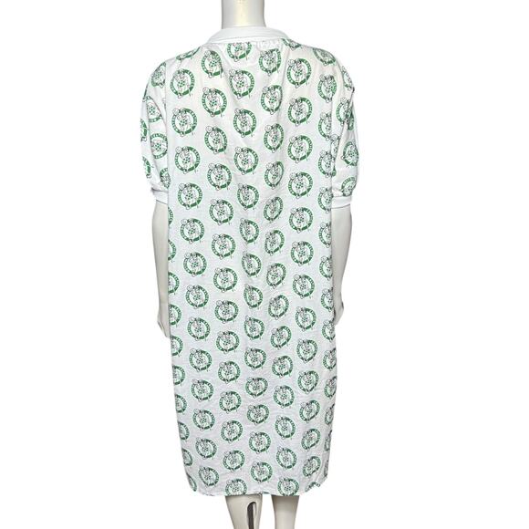 Vintage Boston Celtics All-Over Print Polo Dress Nightshirt USA Cotton L 90s - Picture 4 of 16